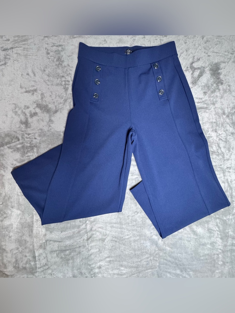 NWT LOFT Navy Sailor Button Wide Leg Pants